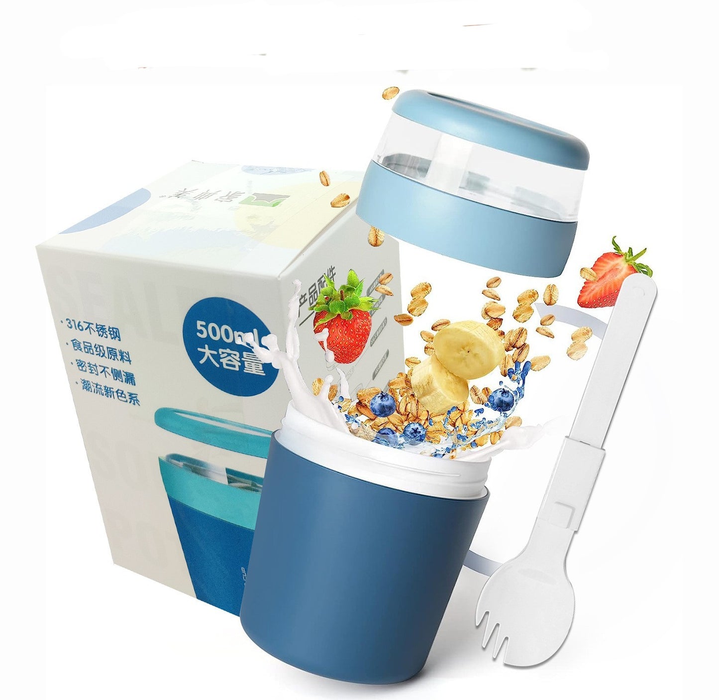 Lunchbeker met Deksel en Lepel