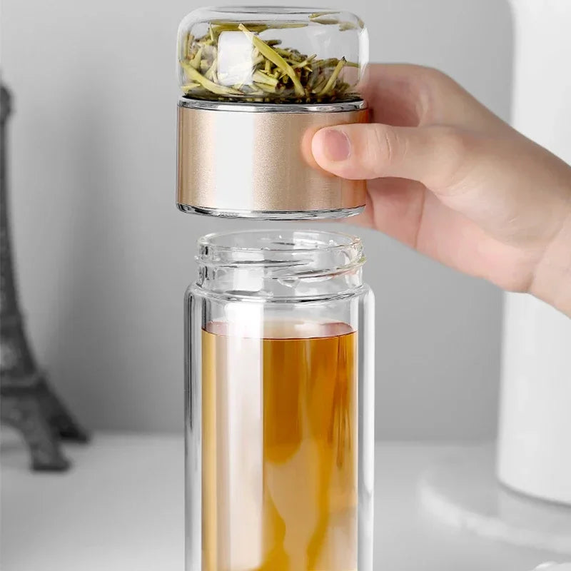 Dubbellaagse infusion theefles