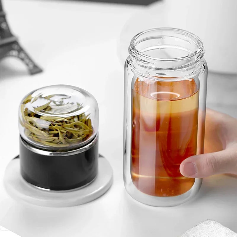 Dubbellaagse infusion theefles