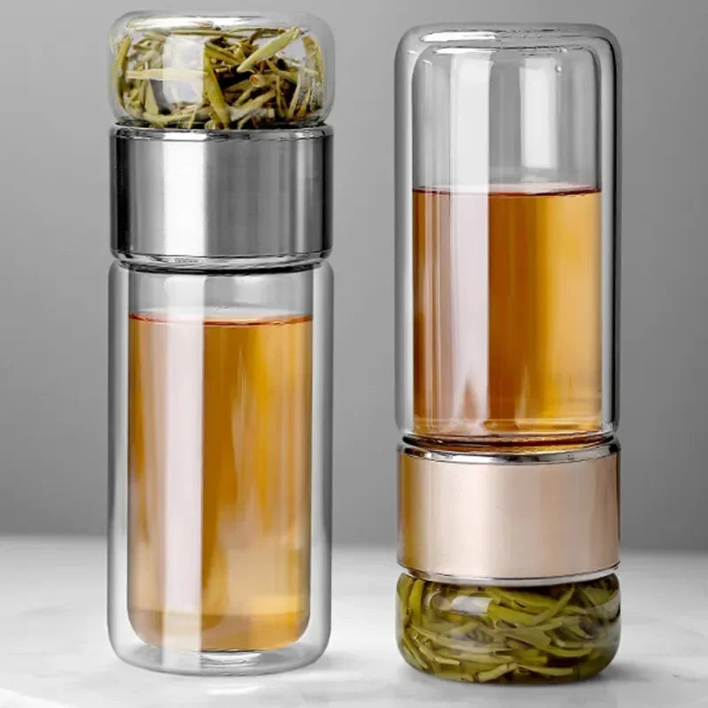 Dubbellaagse infusion theefles