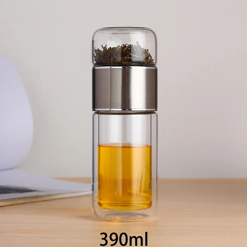 Dubbellaagse infusion theefles