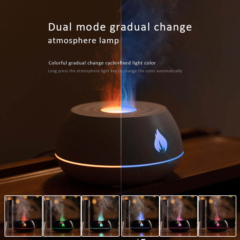 Flame aromatherapie diffuser met 7 kleuren