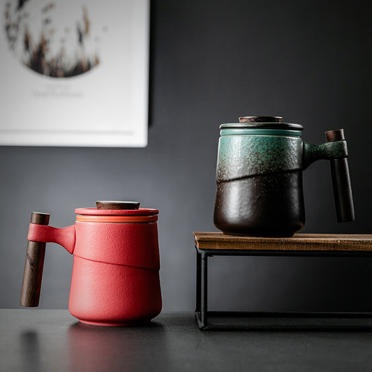 Handgemaakte keramische theepotten met theefilter
